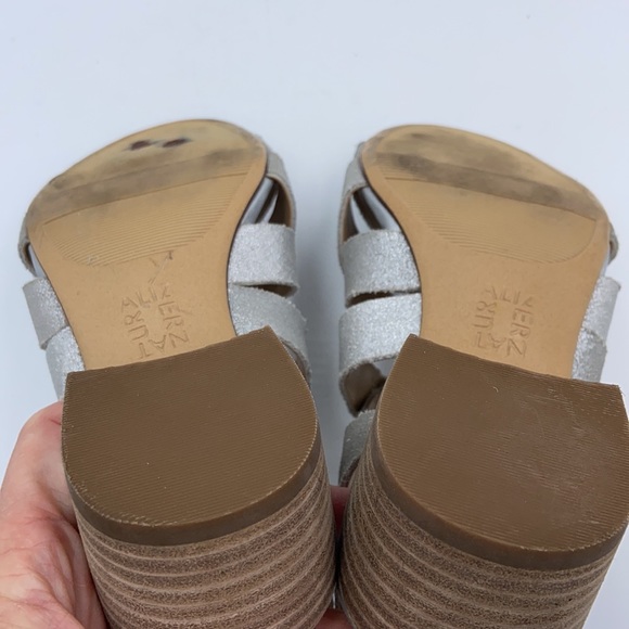 Euc Naturalizer Felicity Leather silver block heel lace up Sandals 6 - Picture 9 of 9